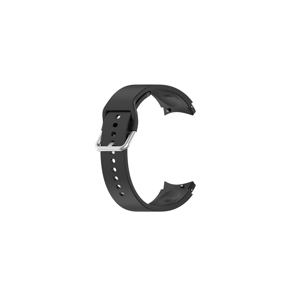 Silikonarmbånd Samsung Galaxy Watch 4 Sort med Sølvspenne