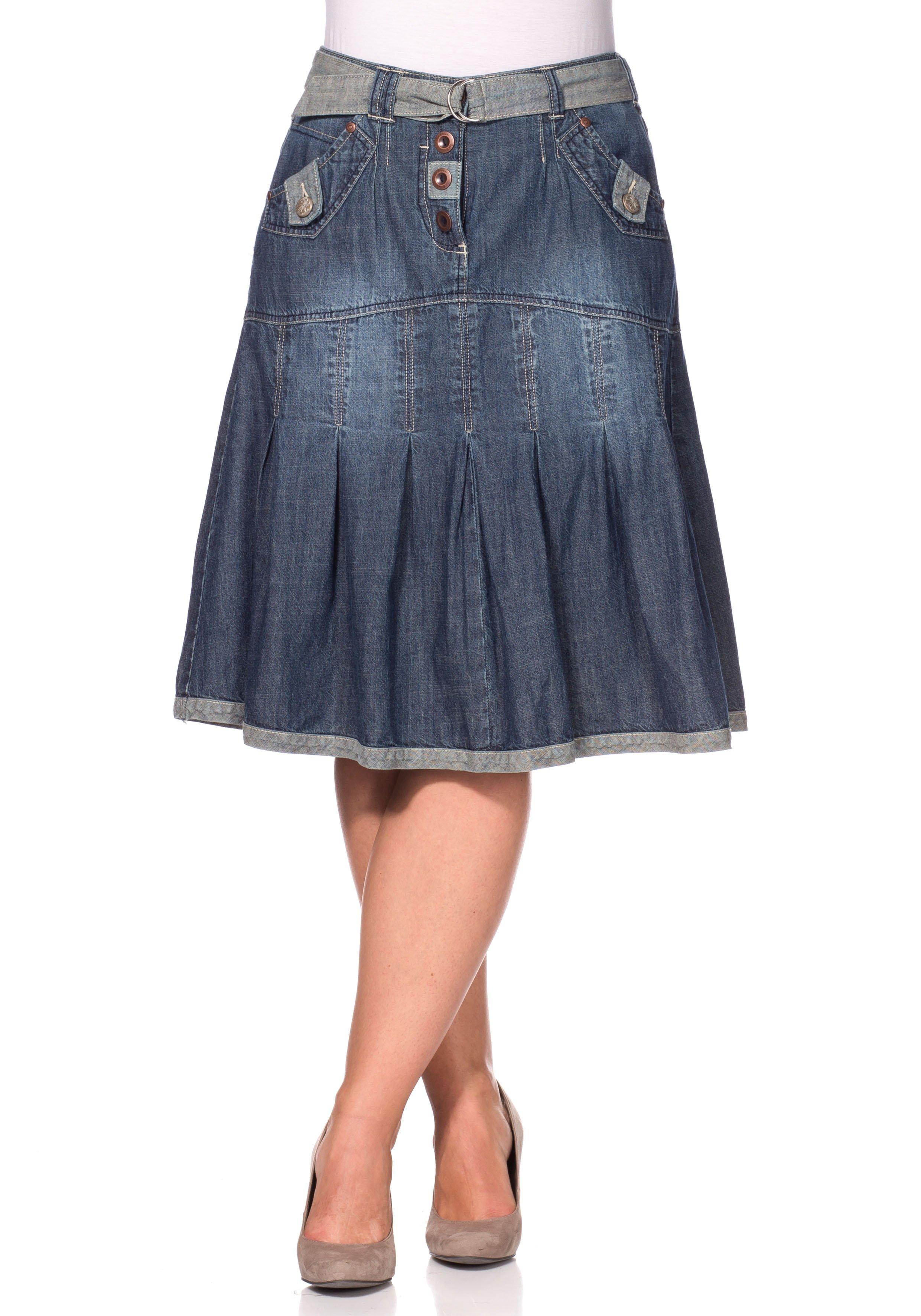 Jeansrock mit Falten