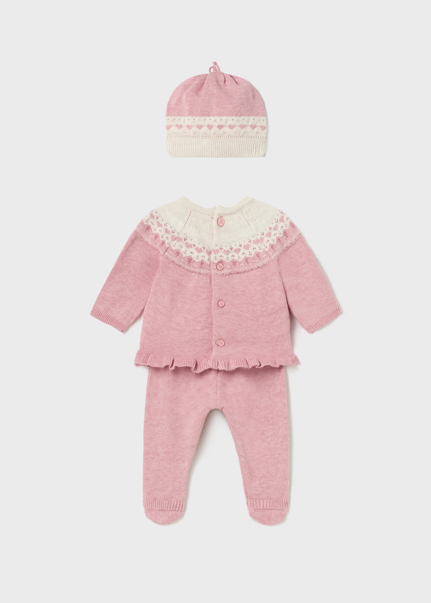 Conjunto de malha de algodão Better Cotton de 3 peças para recém-nascido