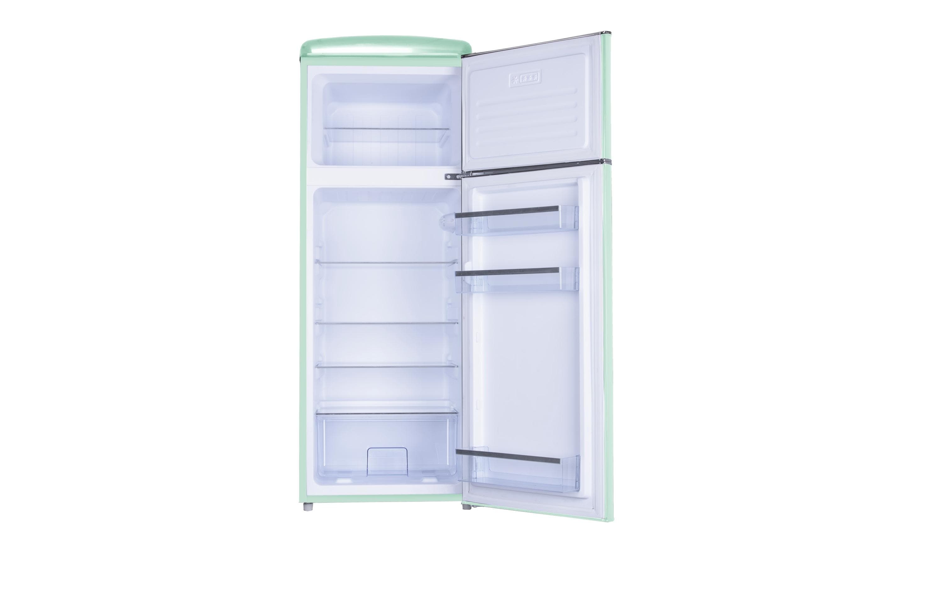 Kühlschrank KS3666 Grün, Rechts<br>Freistehender Kühlschrank im Retro-Design