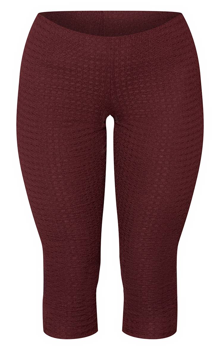 Marron Pantalon Capri Texturé Coordonné