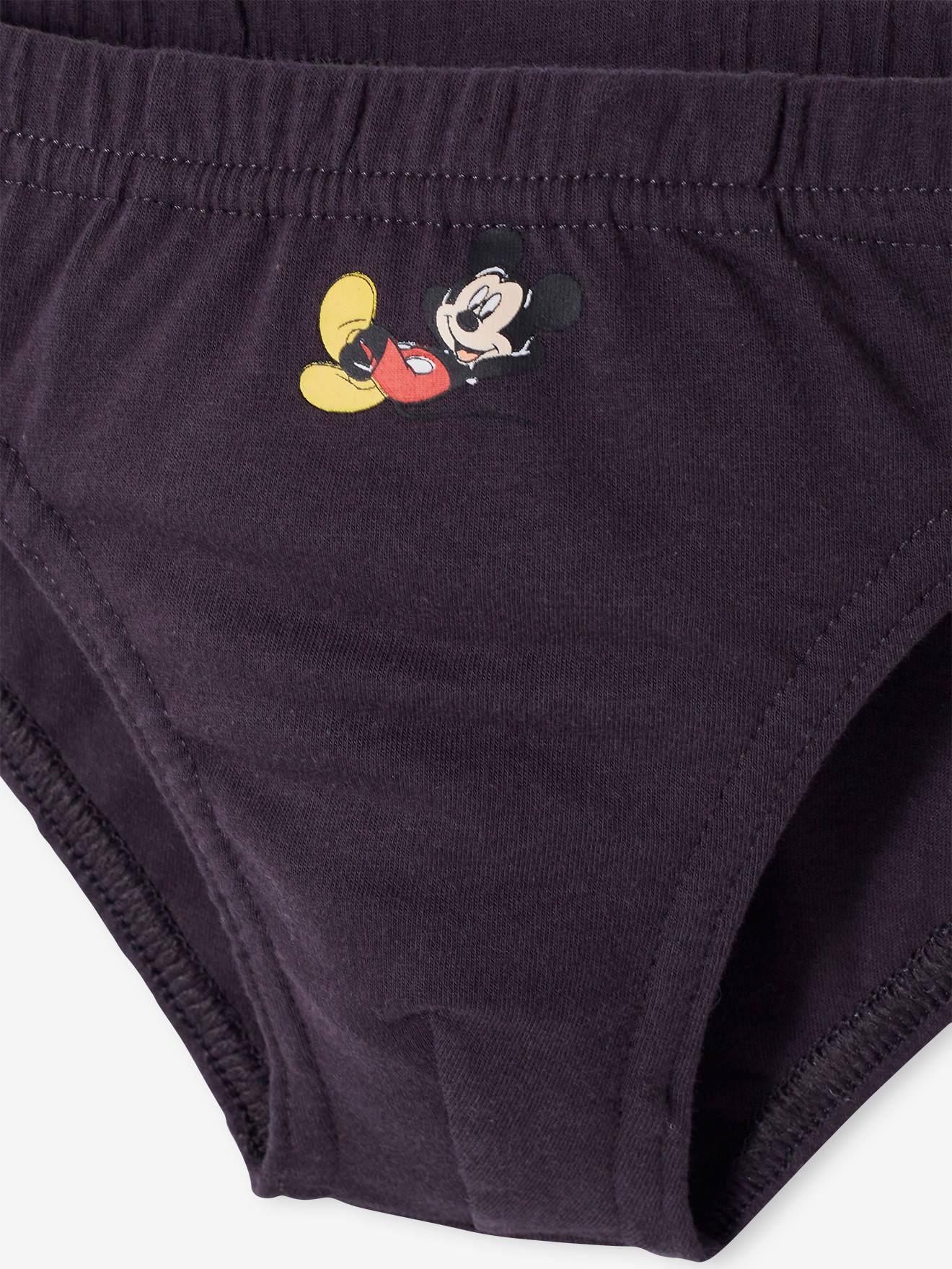 Pacote com 7 cuecas lisas azul-claras DS® Mickey com estampas.
