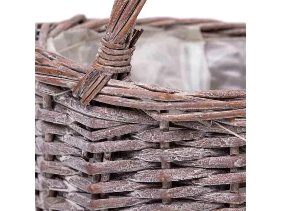 Panier en osier rose d23x29h