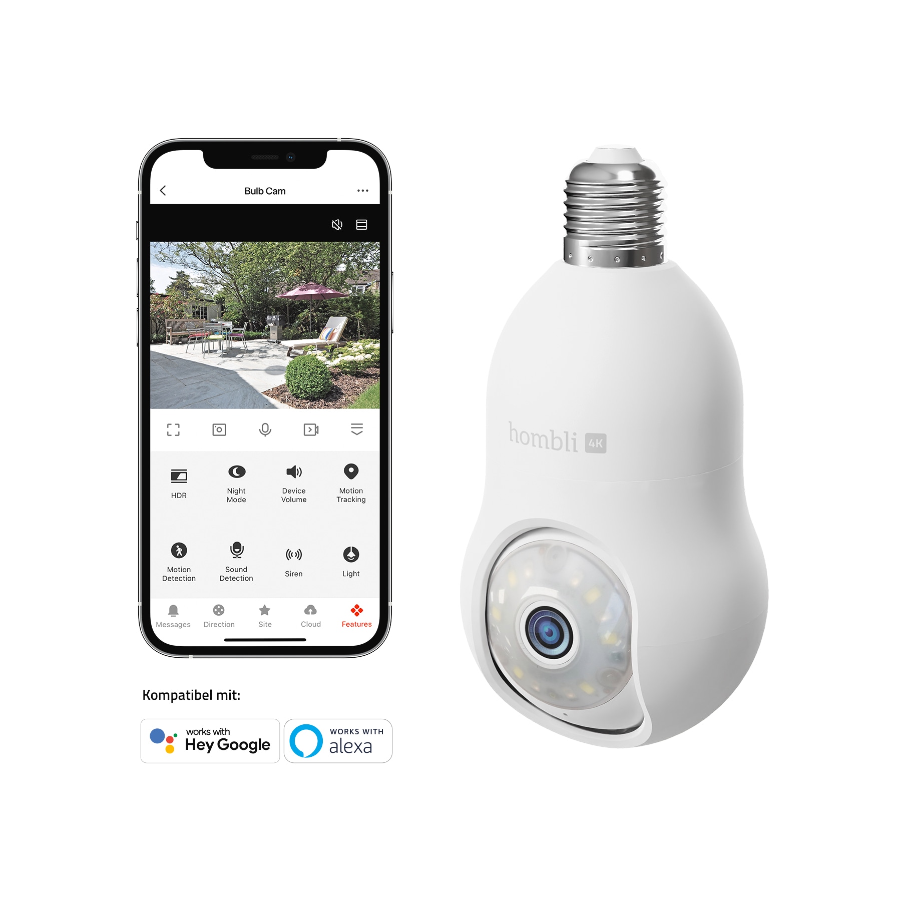 Hombli Überwachungskamera »Bulb Cam 4K« Aussenbereich
