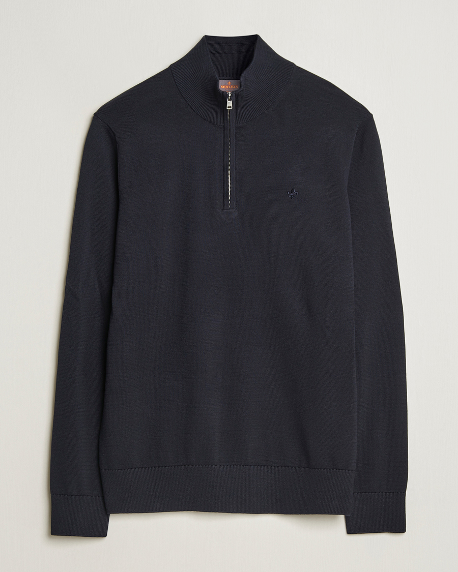 Morris Riley Cotton Half Zip Dark Blue