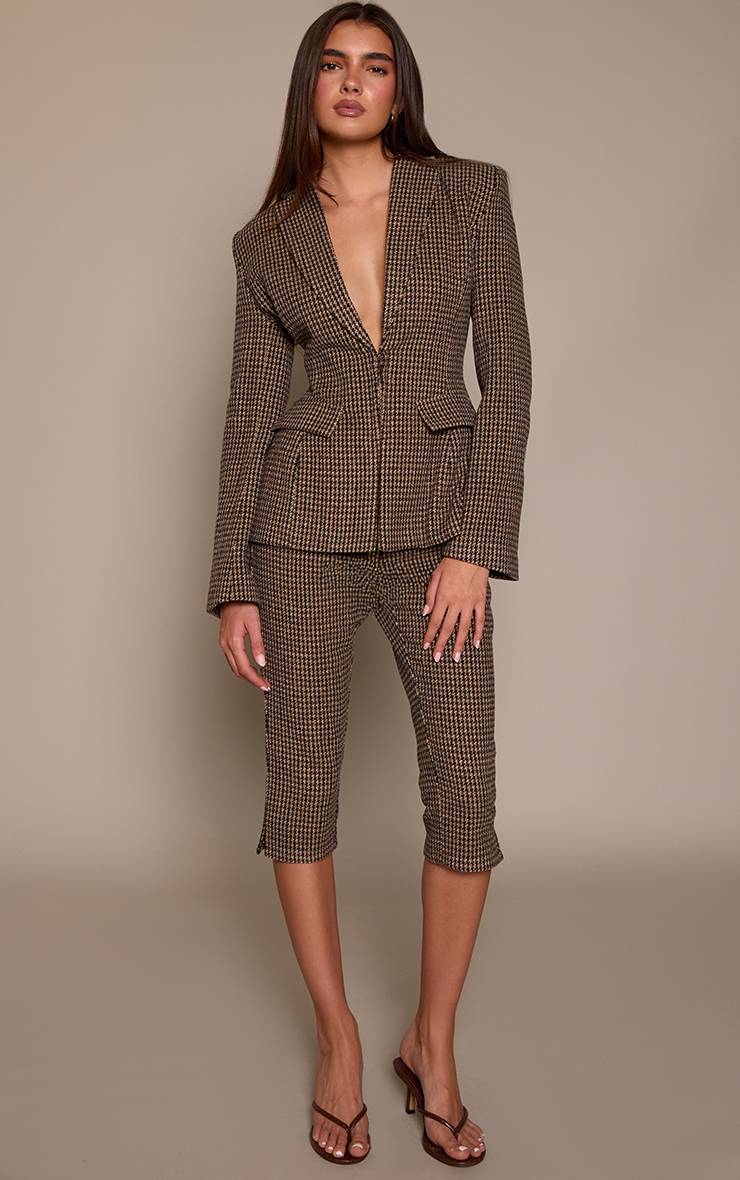 Marron Blazer Pied-de-poule