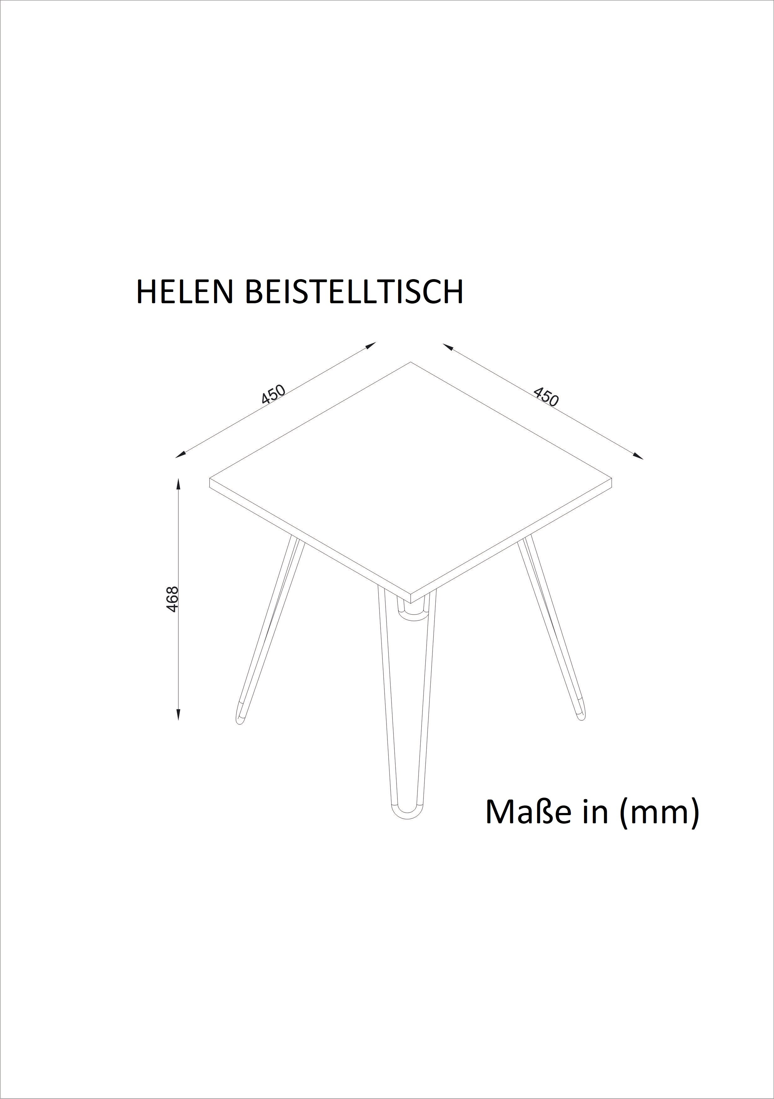 Beistelltisch Helen mit Metallfüße Walnuss