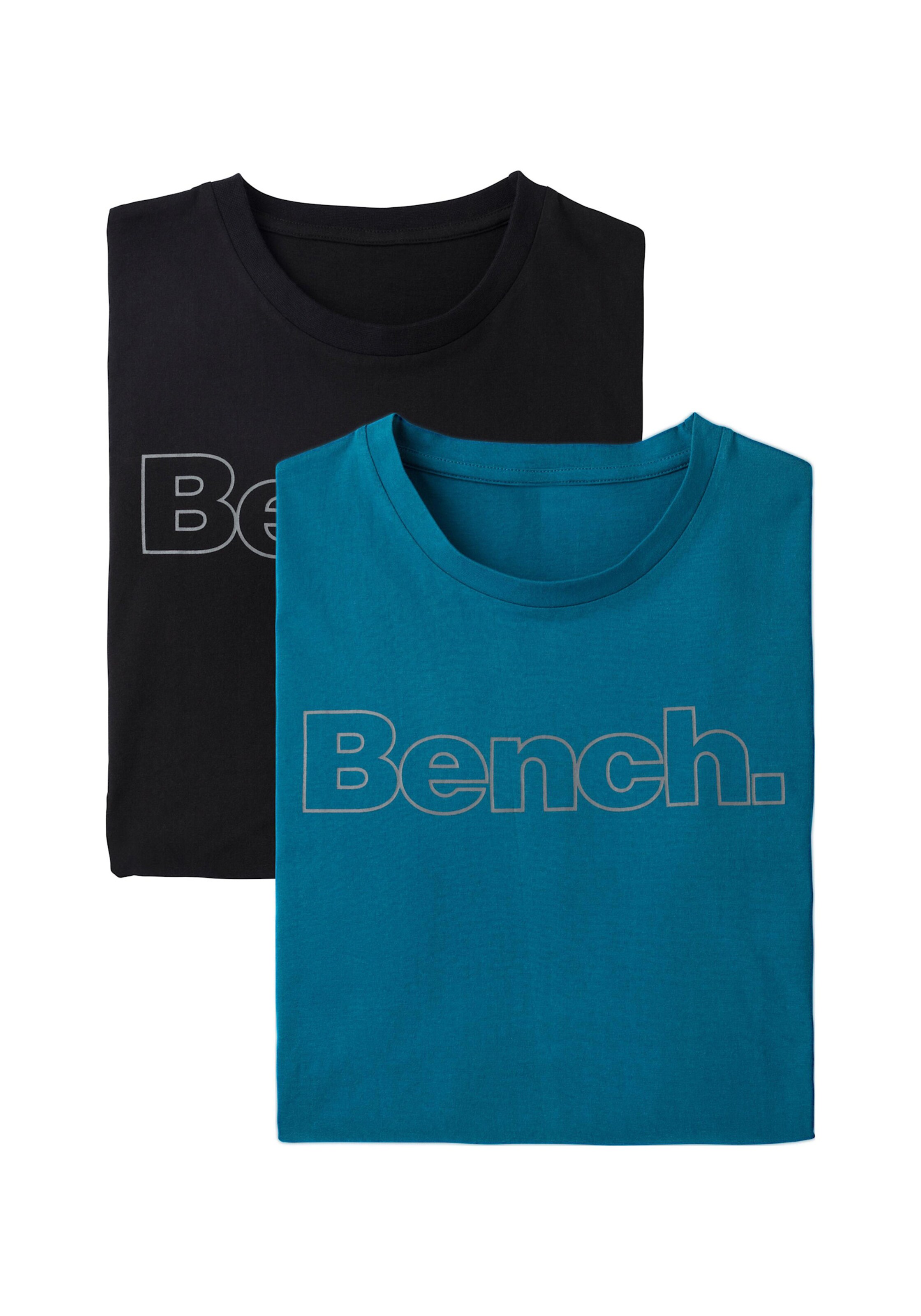 T-Shirt in petrol, schwarz