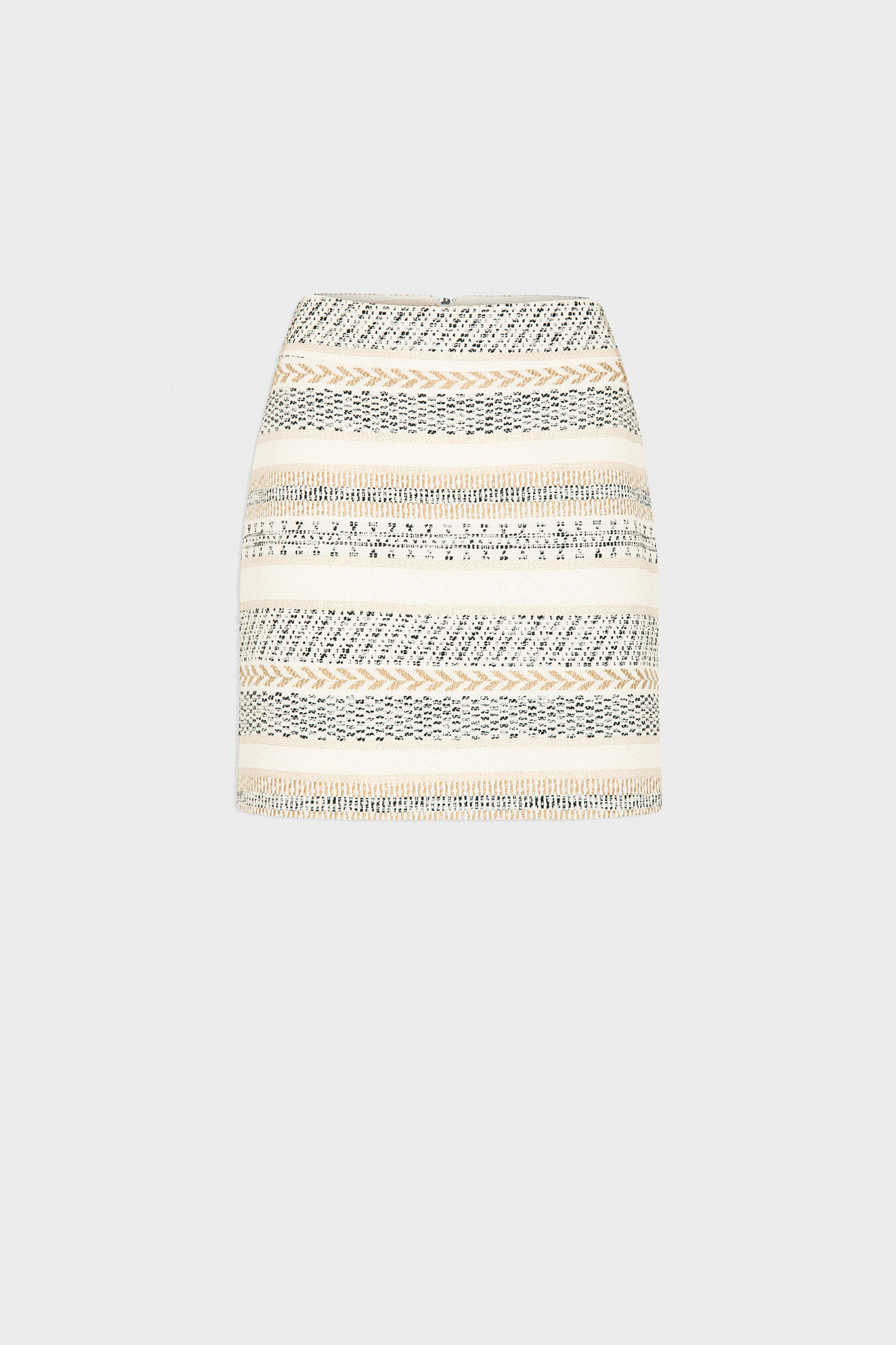 Saia reta com estampa abstrata - Marfim