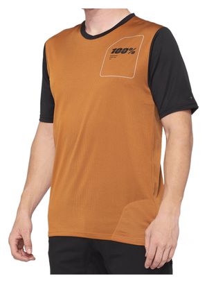 Maillot Manches Courtes 100% Ridecamp Terracota Noir