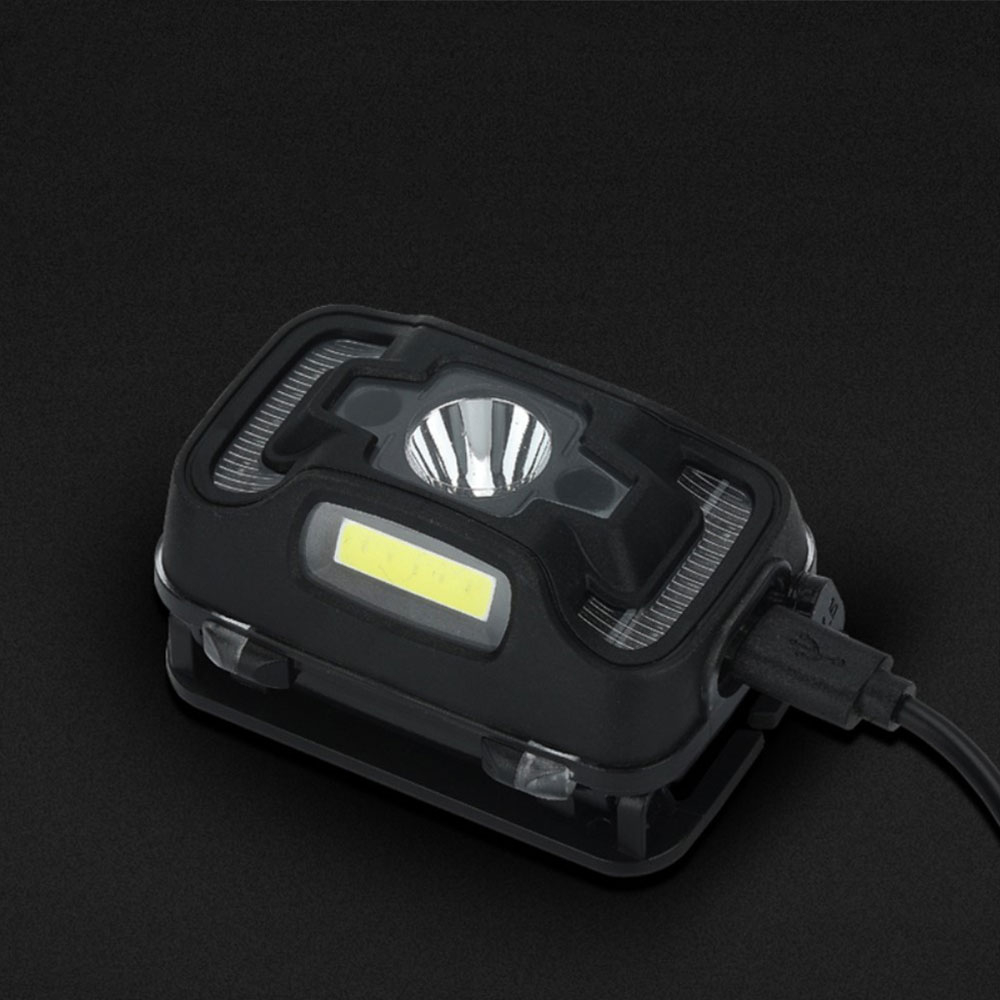 HL16 Running Stirnlampe LED Kopflampe IP44 mit 5 Leuchtmodis und Gestensteuerung (273 Lumen) - Schwarz