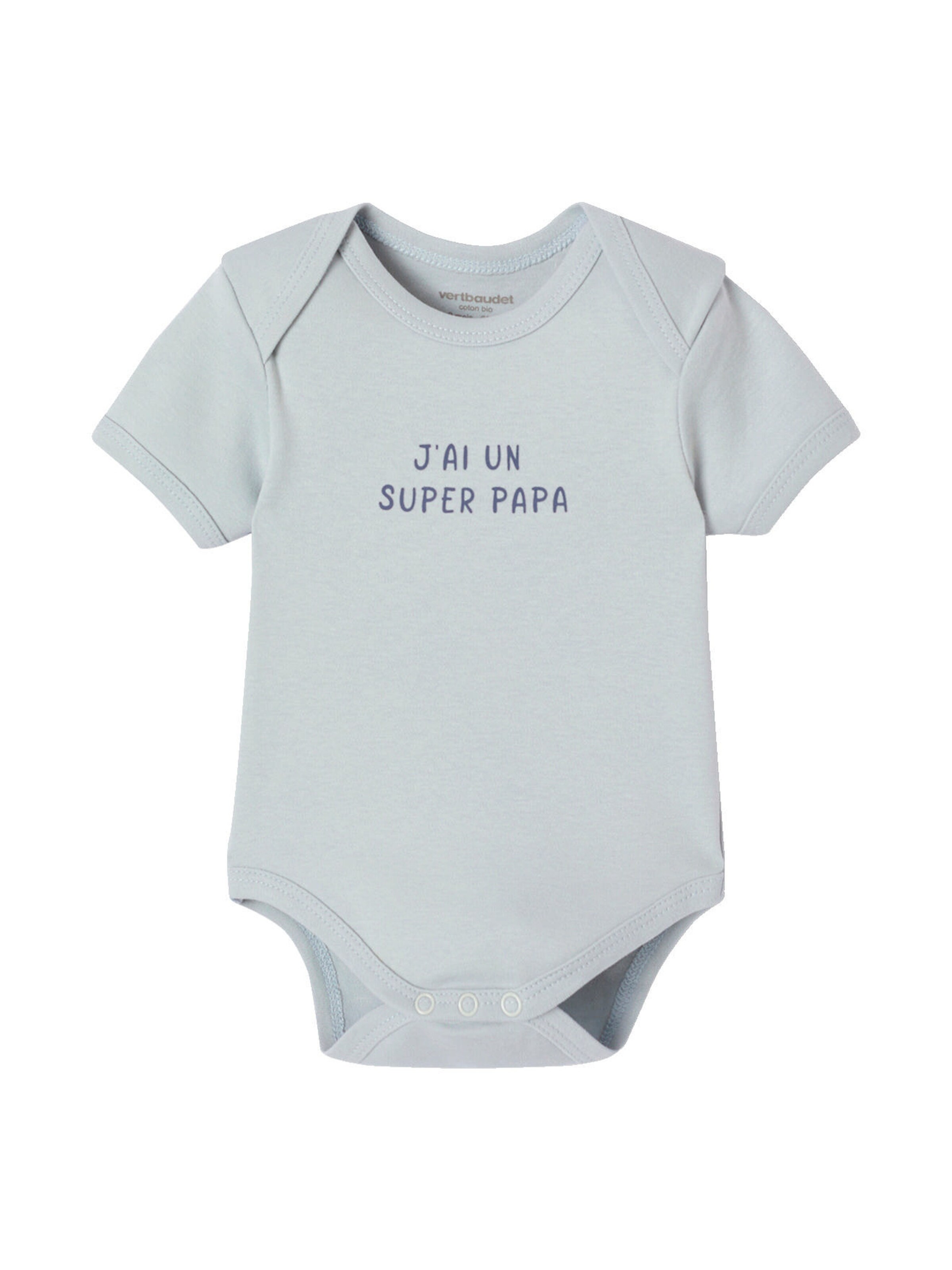 Vertbaudet Bio-Kollektion: 5er-Pack Baby Kurzarm-Bodys in Geschenkbox blau