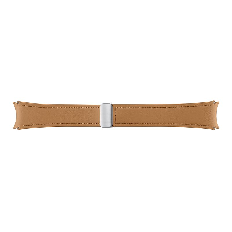 (M/L) Samsung - Samsung Galaxy Watch 4 Classic (42mm) D-Buckle Hybrid Eco-Leder Armband 20mm (ET-SHR94LDEGEU) - Camel