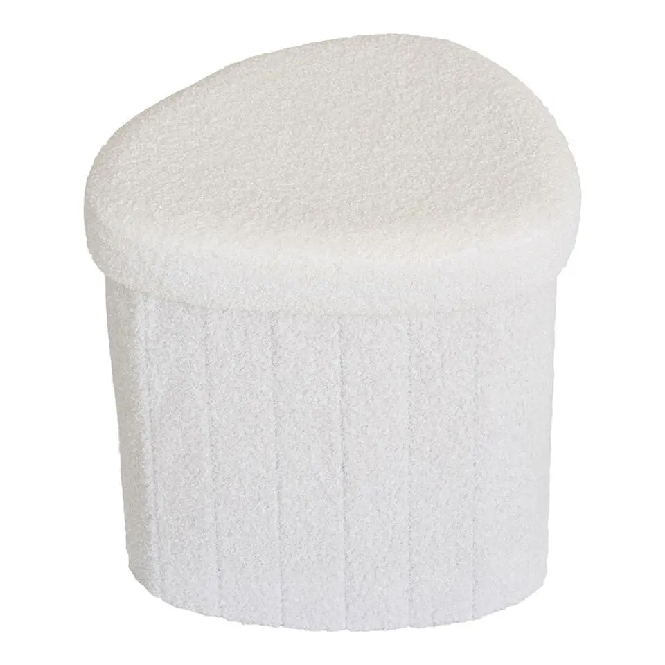 Hioshop Medford poef Teddy- wit wit
