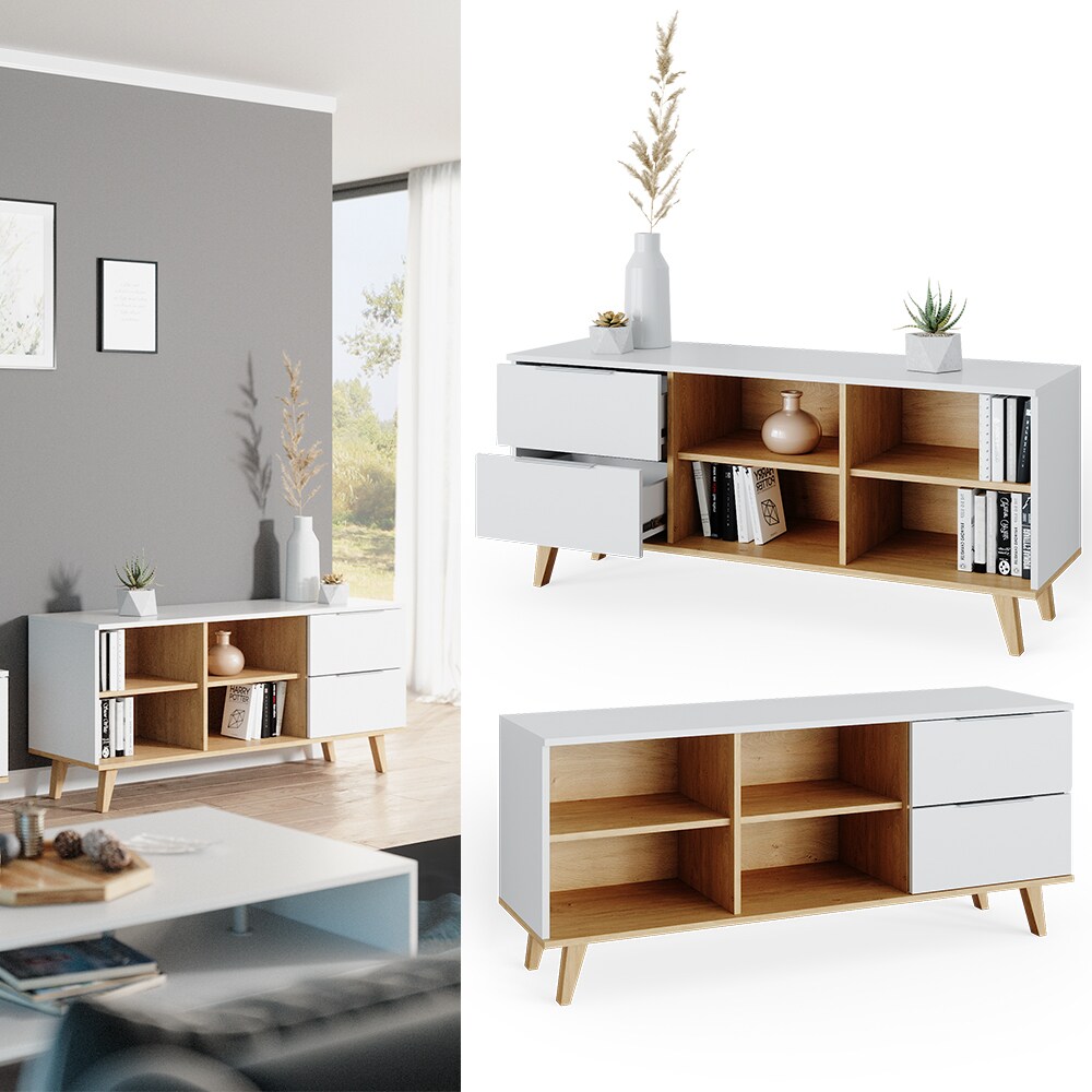 VICCO Kommode Nautica Sideboard weiß Eiche Anrichte Schrank Schublade Skandi