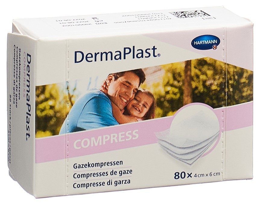 DERMAPLAST Compress<br>80 Stück, Box, 4x6cm