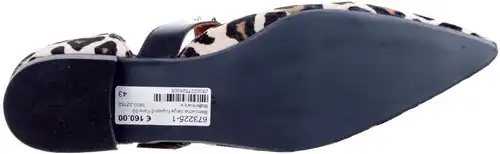 Babouche beige luipaard Fara-59 - maat 43 bandschoen beige luipaard - maat 43 Calandschoen