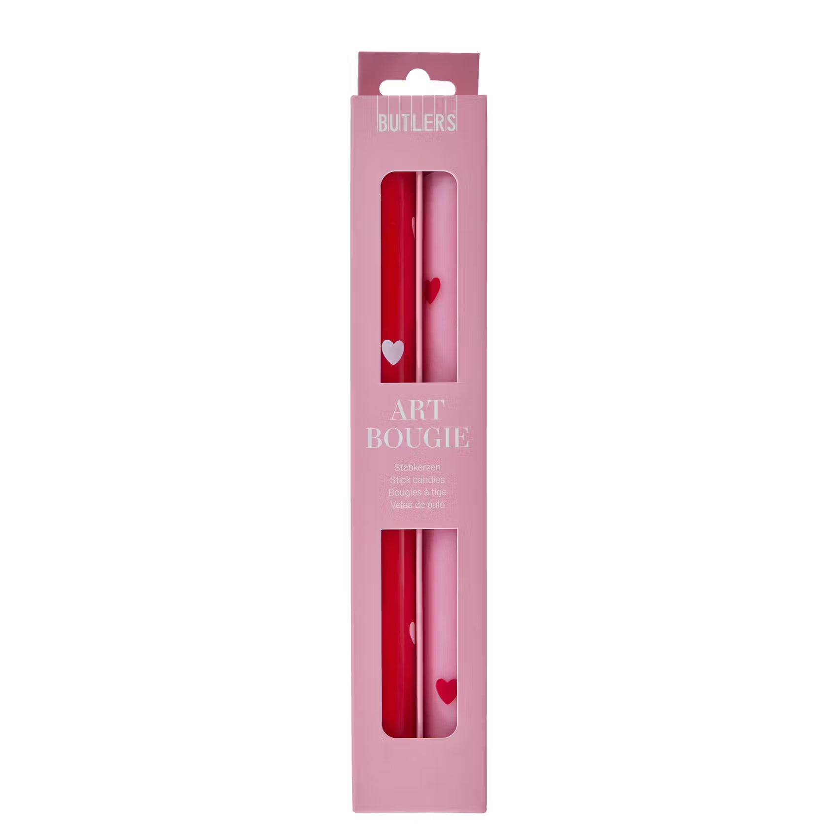 ART BOUGIE Stabkerze Herzen 2er Set