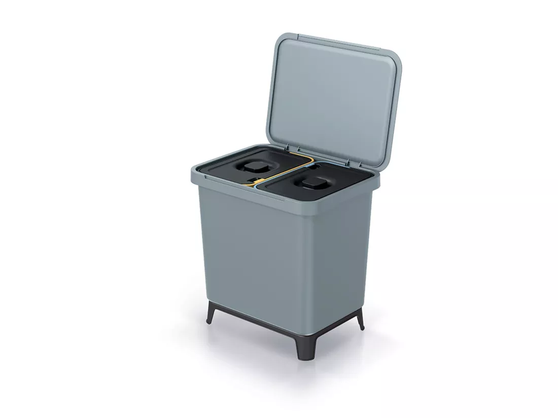 Système de classificateur de recyclage gris 2x10L Keden 39x29x41
