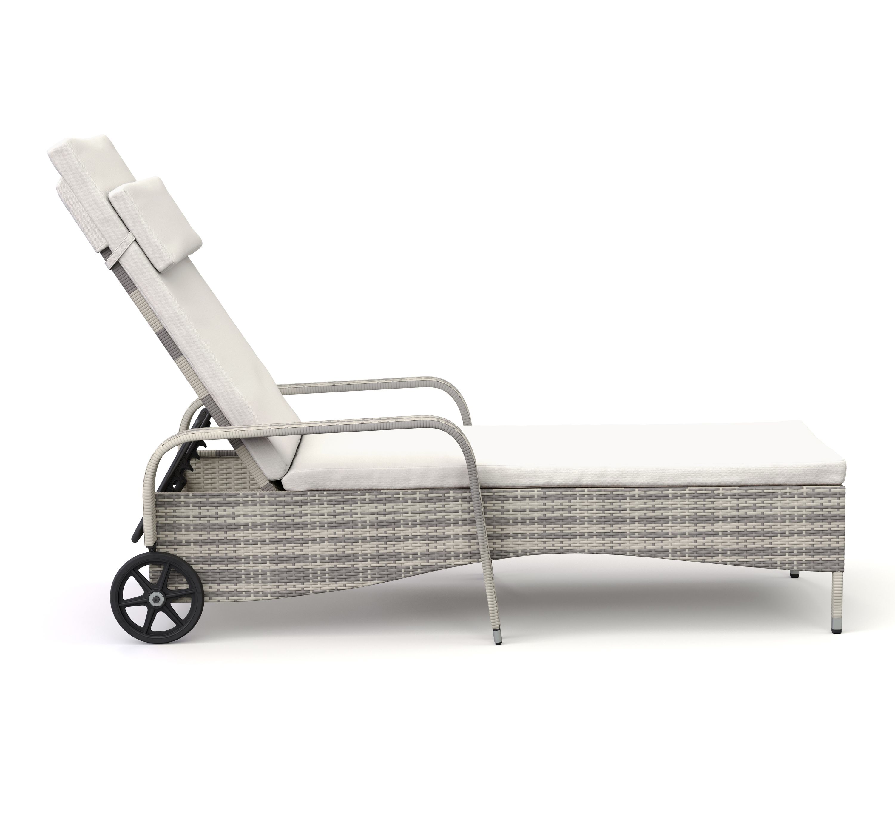 Liegestuhl Rattan MAYA grau