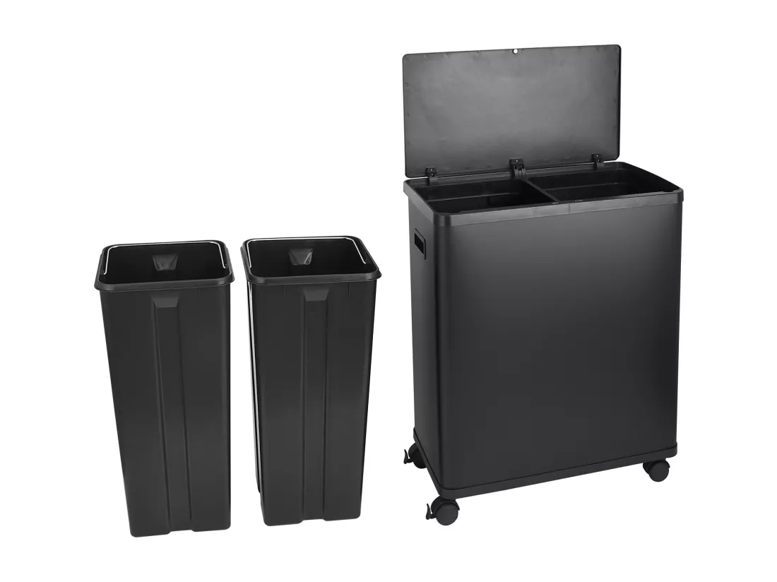 Poubelle double 60l avec seau intérieur