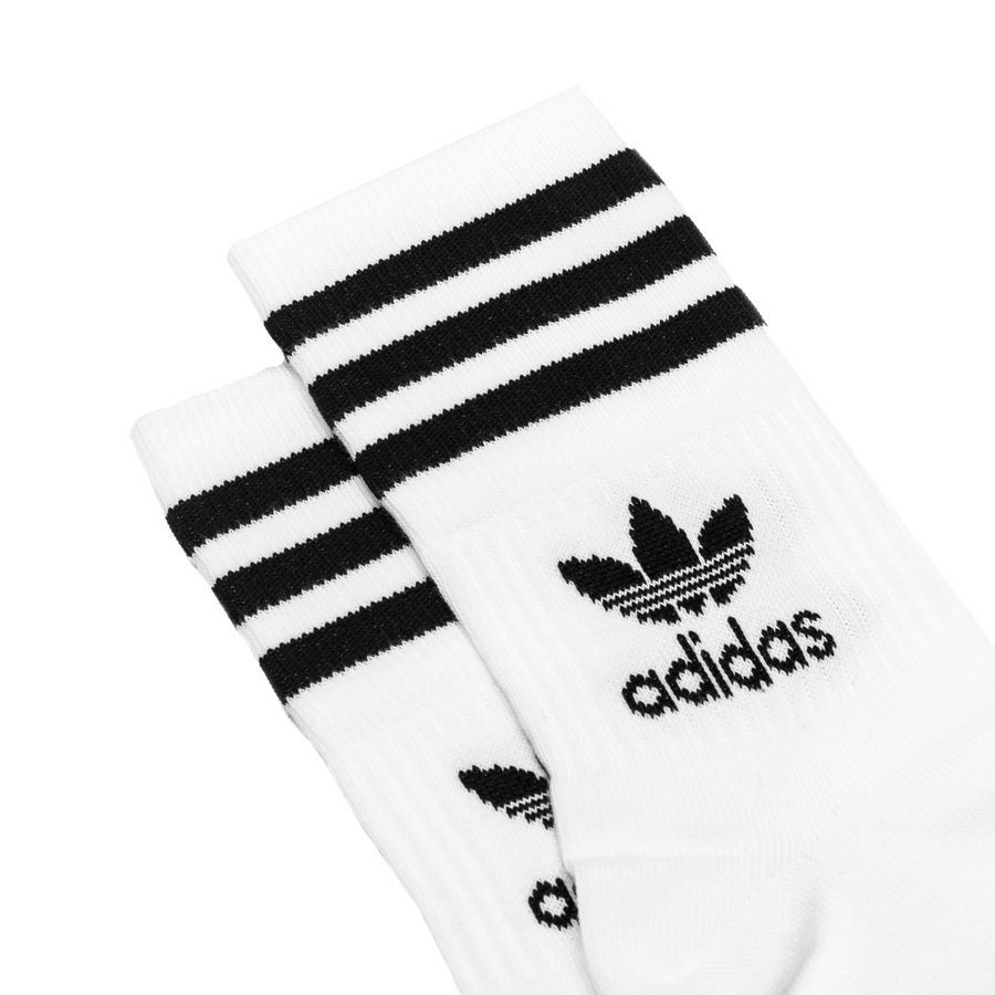 adidas Originals Chaussettes Mid Cut Crew Pack de 3 - Blanc/Noir