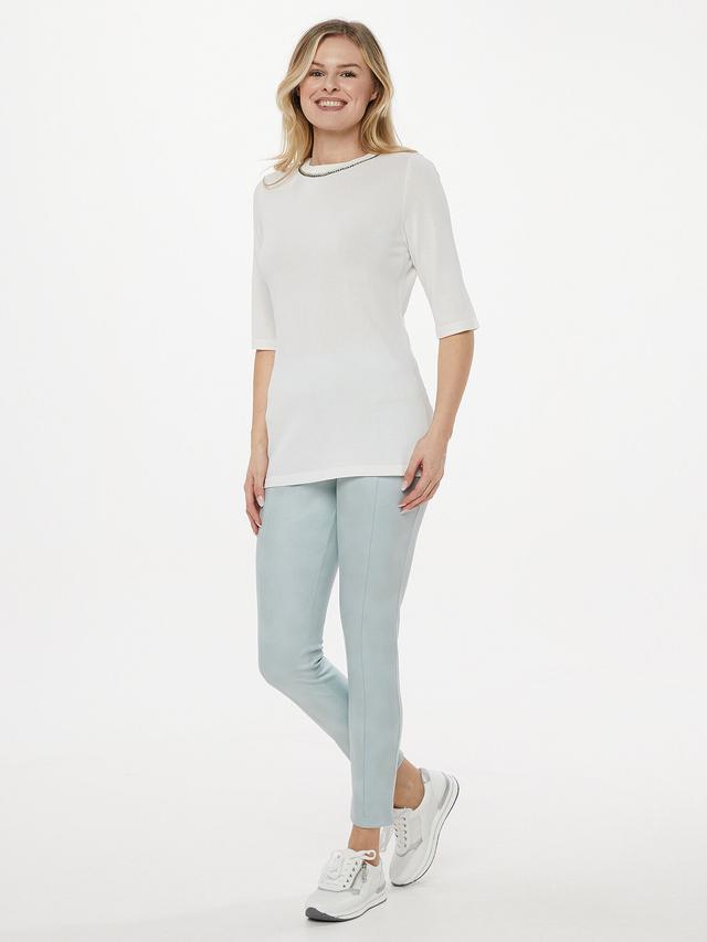 Halbarm Pullover mit Lurexdetails