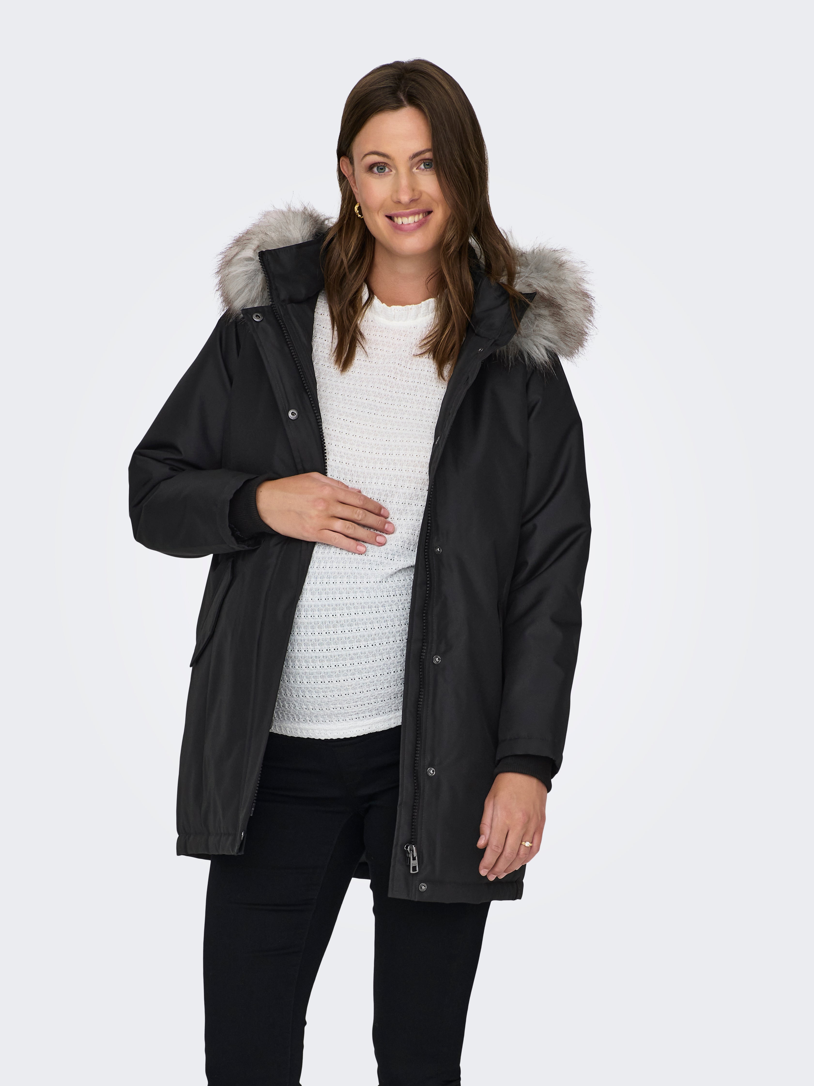 OLMNEWKATY Langer Parka Black
