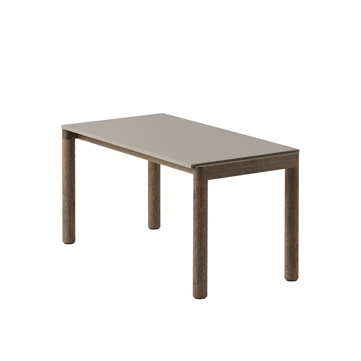 Muuto - Couple Couchtisch, 84 x 40 cm, 1 Plain, Eiche dunkel geölt / taupe