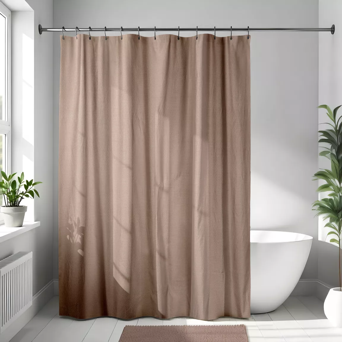 Rideau de douche en microfibre (180 x 200 cm) Gauffré Cappuccino