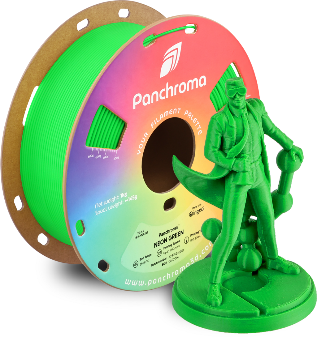Polymaker  Panchroma™ PLA Neon Green, 1,75 mm / 1000 g    UV reaktives Filament in Grün