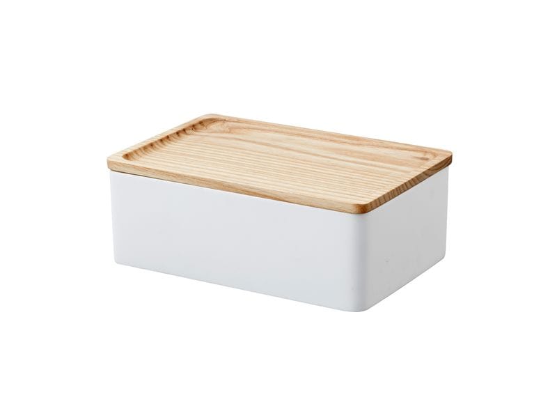 Yamazaki Schmuckhalter Rin Braun/Weiss Schmuck-Aufbewahrungsbox mit Deckel