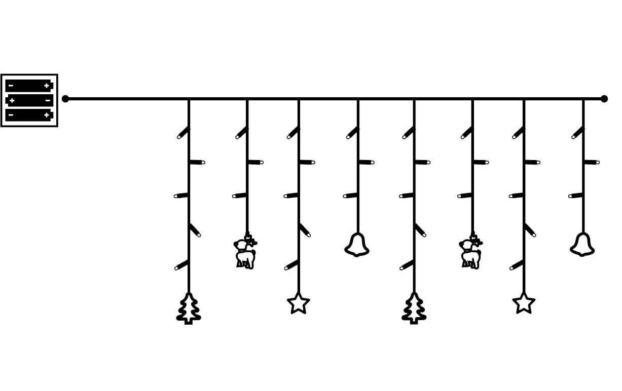 LED-Lichtervorhang Decy 40 LED, 100 cm, indoorLeuchtvorhang für den Innenbereich
