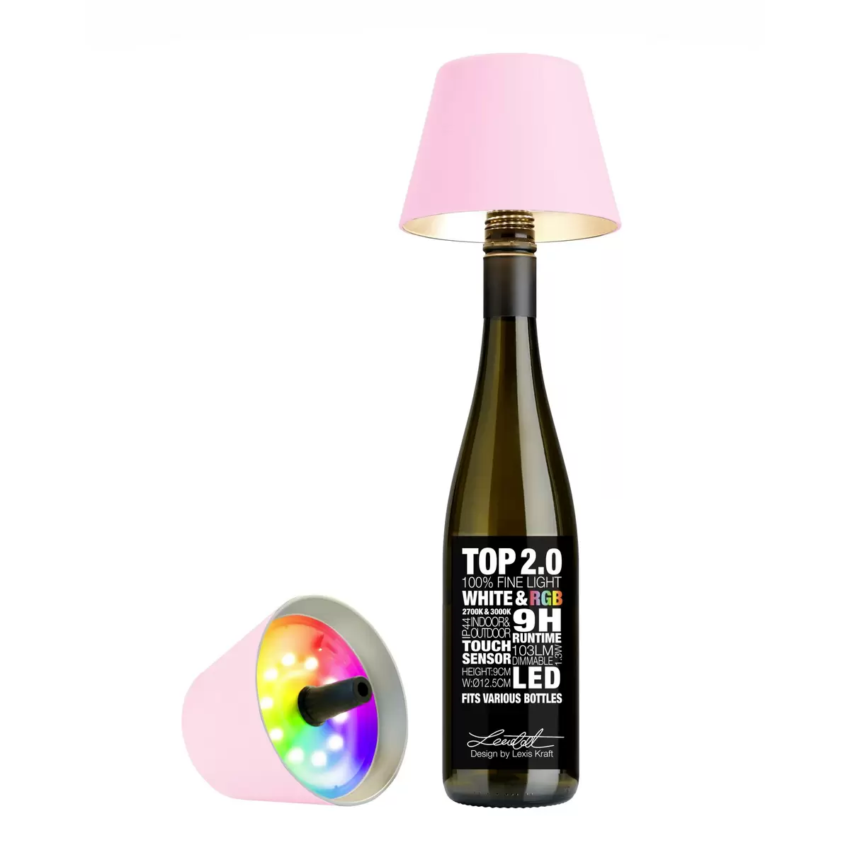 Tischleuchte Sompex Top 2.0 rosa RGB