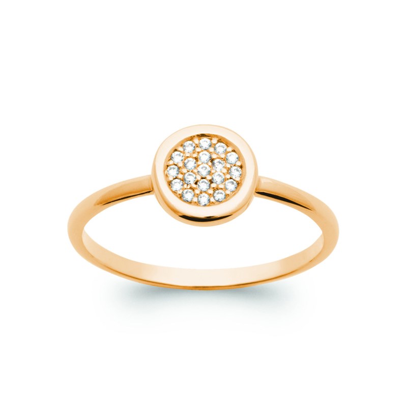 Bague Femme - Plaqué Or - Oxyde de zirconium