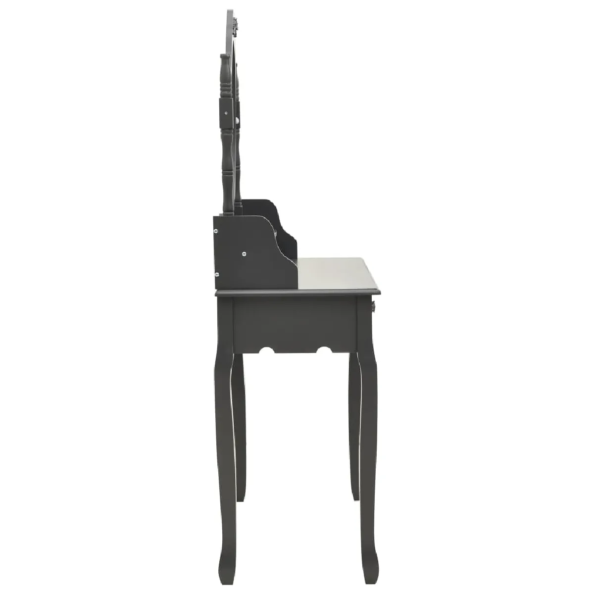 Helloshop26 Ensemble de coiffeuse avec tabouret - Gris