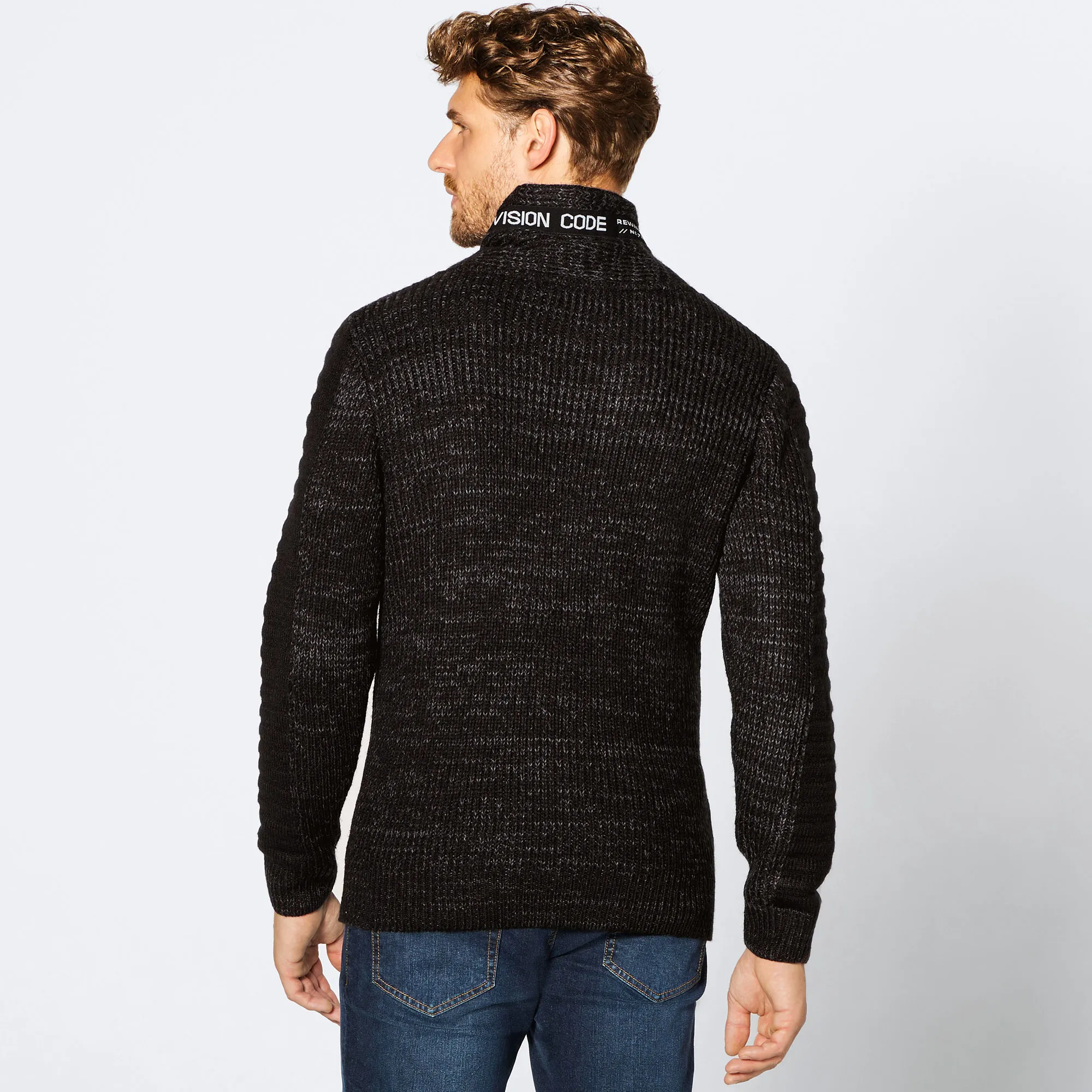 Herren-Pullover mit Kontrast-Band