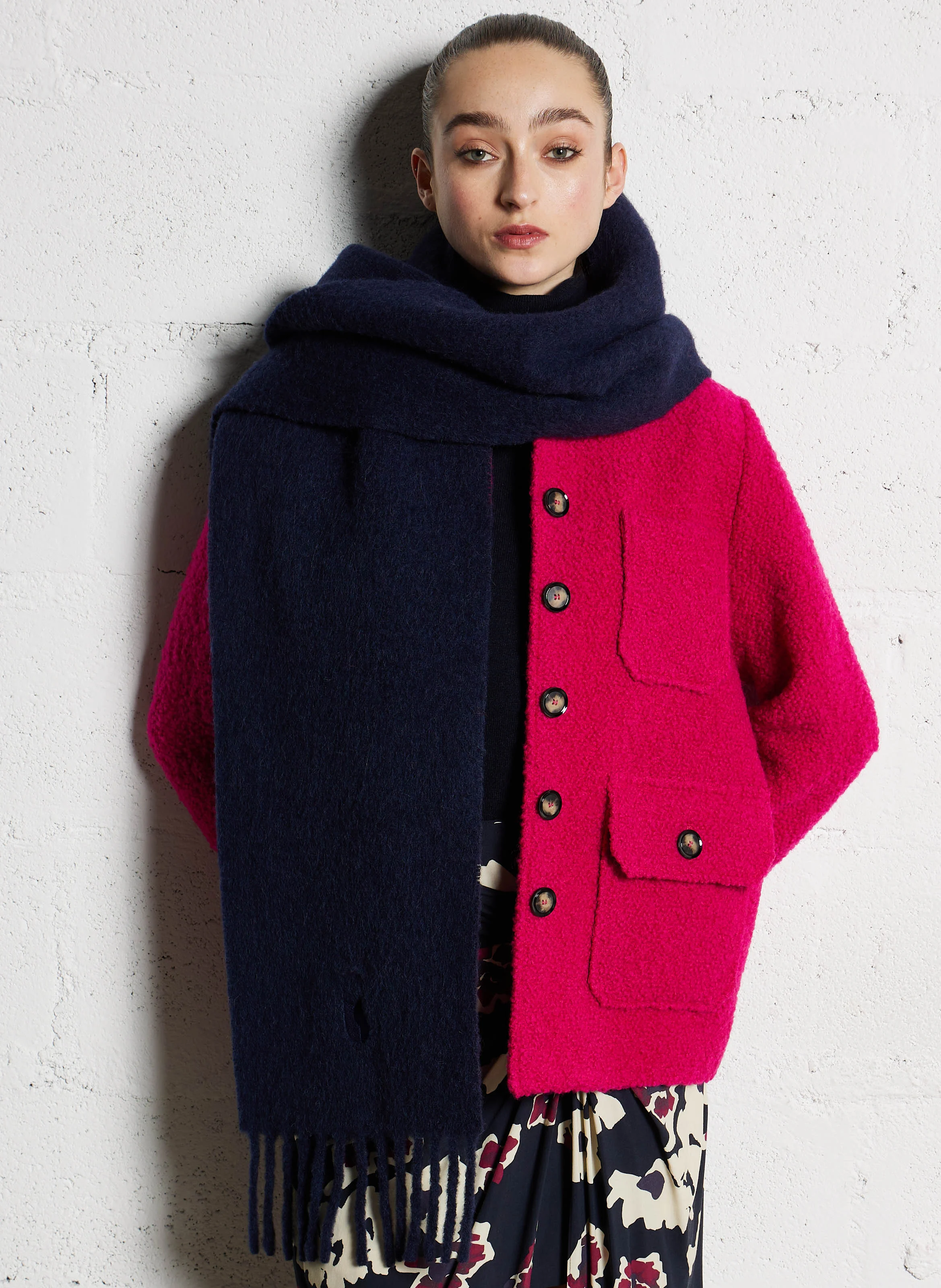 FIFI - Echarpe en laine mélangée | Bleu