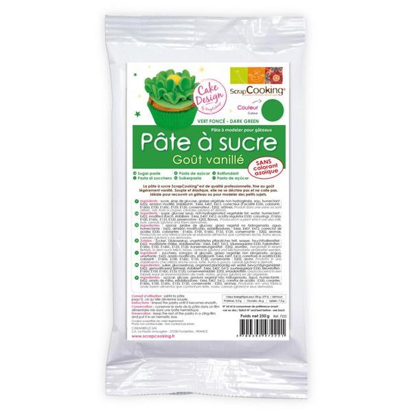 Pâte à sucre verte arôme vanille - 250 g Scrapcooking