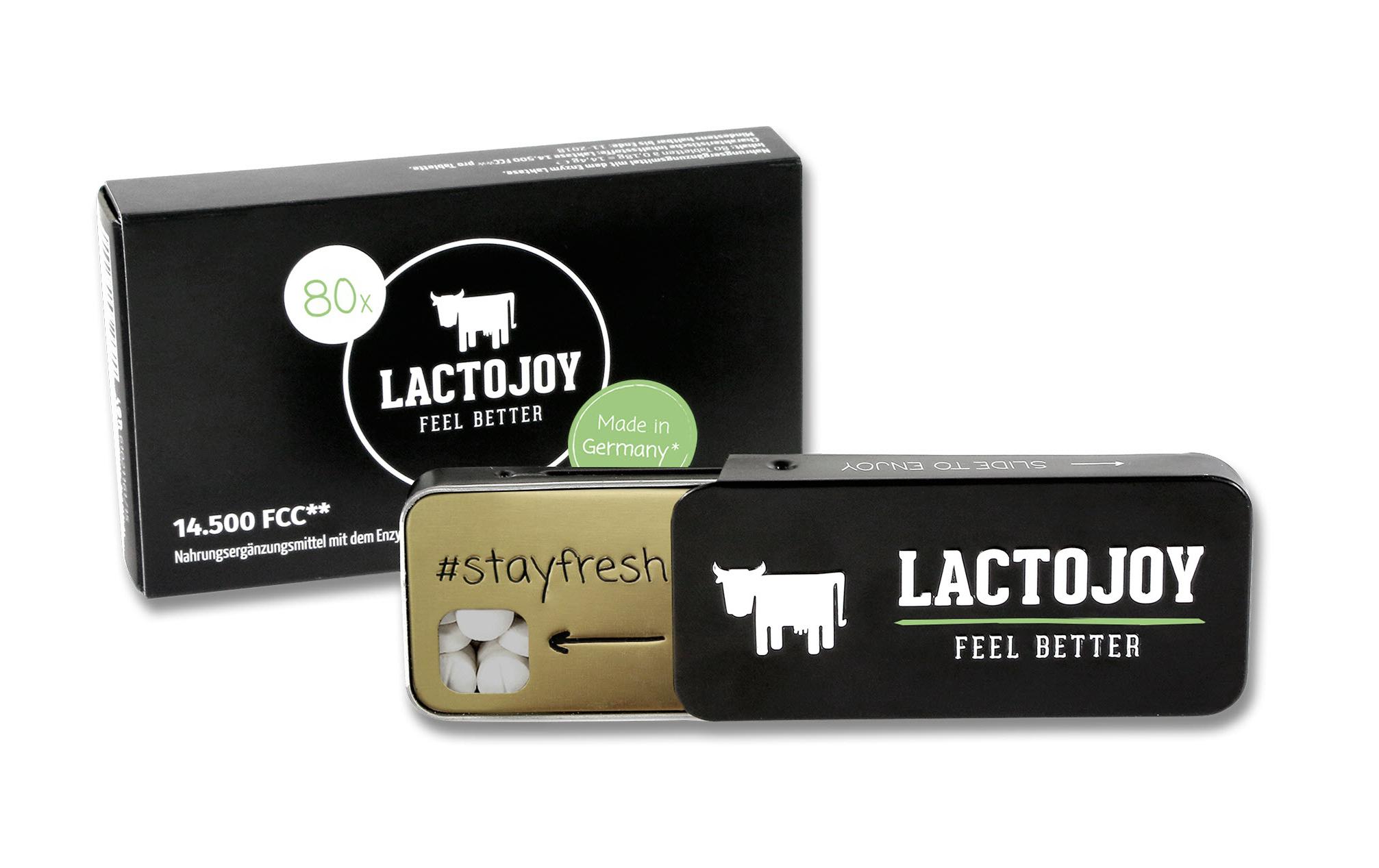 Laktase-Tabletten 14.500 FCC 80 StückVegane Tabletten bei Lactose-Intoleranz, Enzym zur Unterstützung der Verdauung
