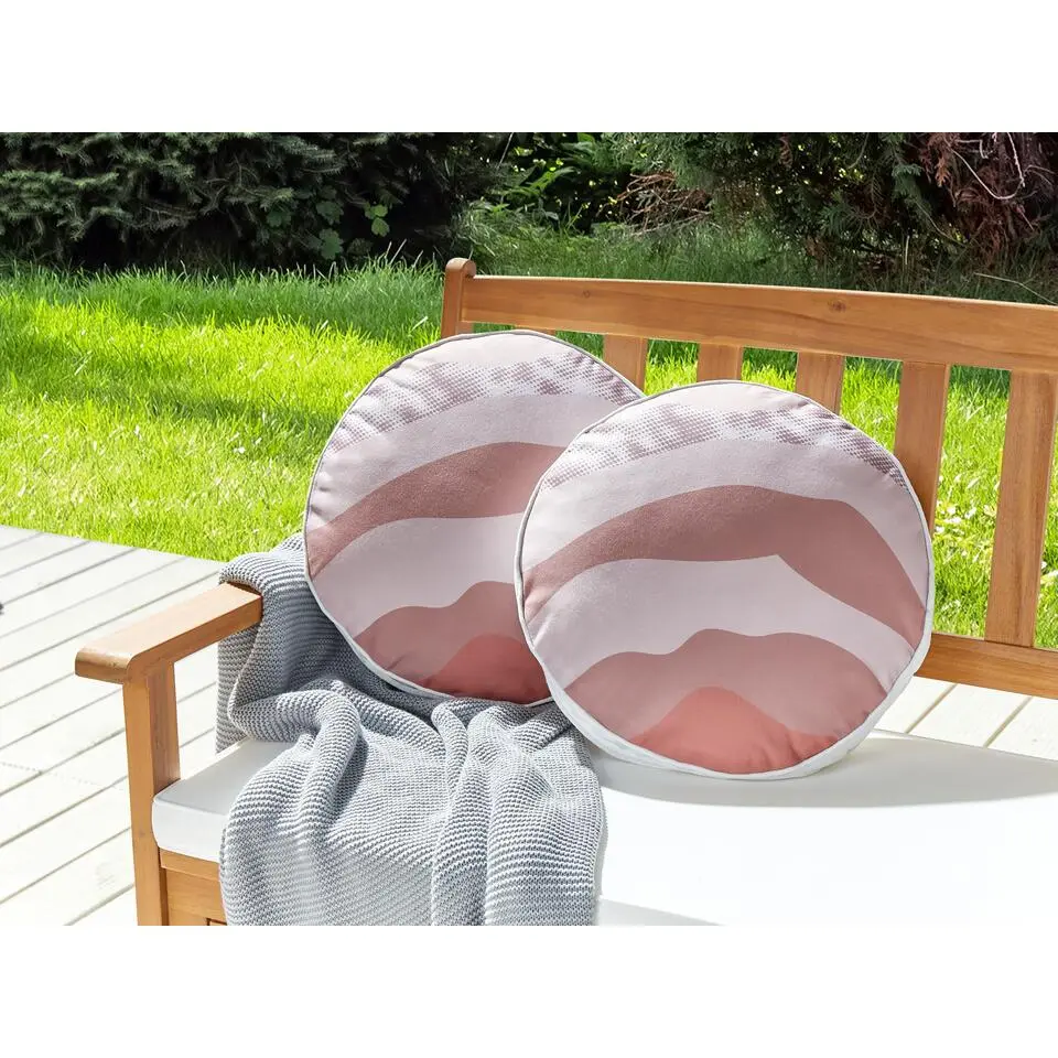 CAMPEI - Tuinkussen set van 2 - Roze - ⌀ 40 cm - Polyester