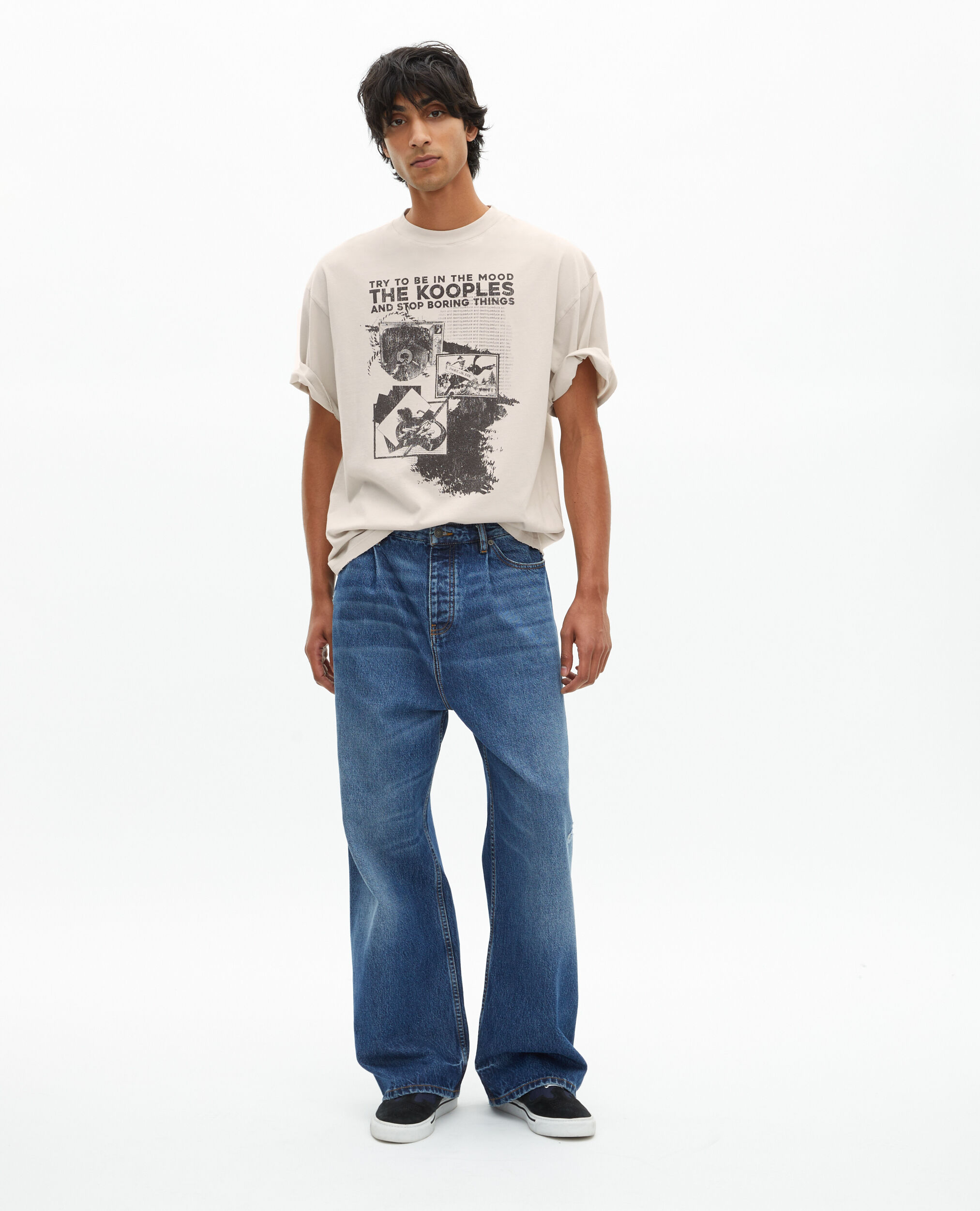 T-shirt avec sérigraphie gris