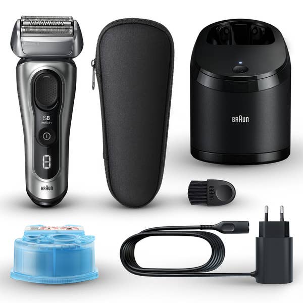 Braun Series 8 Elektrorasierer, Reinigungsstation, Wet & Dry Elektrorasierer, 8567cc, Silber
