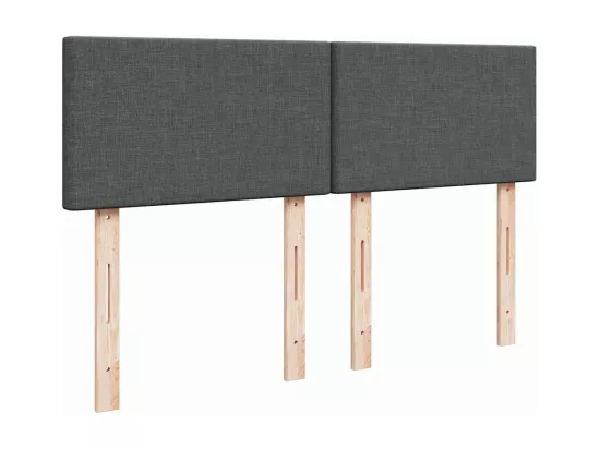 Sommier à lattes de lit avec matelas Gris foncé 140x190cm Tissu