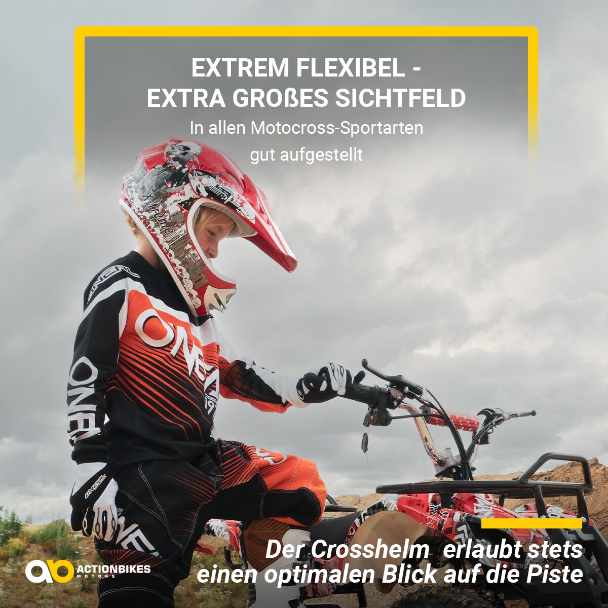 Crosshelm für Kinder, X-treme, Kinderhelm, Grün, Innenpolster, Be- und Entlüftungssystem, Kinnriemen (XL)