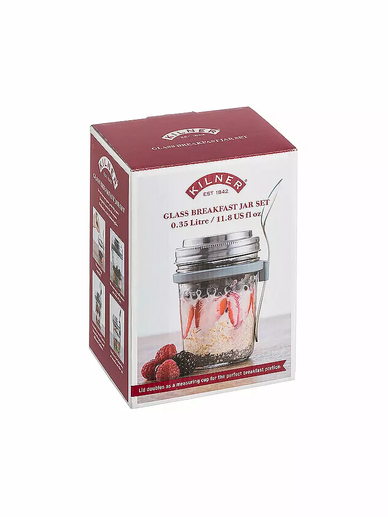 KILNER Breakfast to go jar 350ml transparent