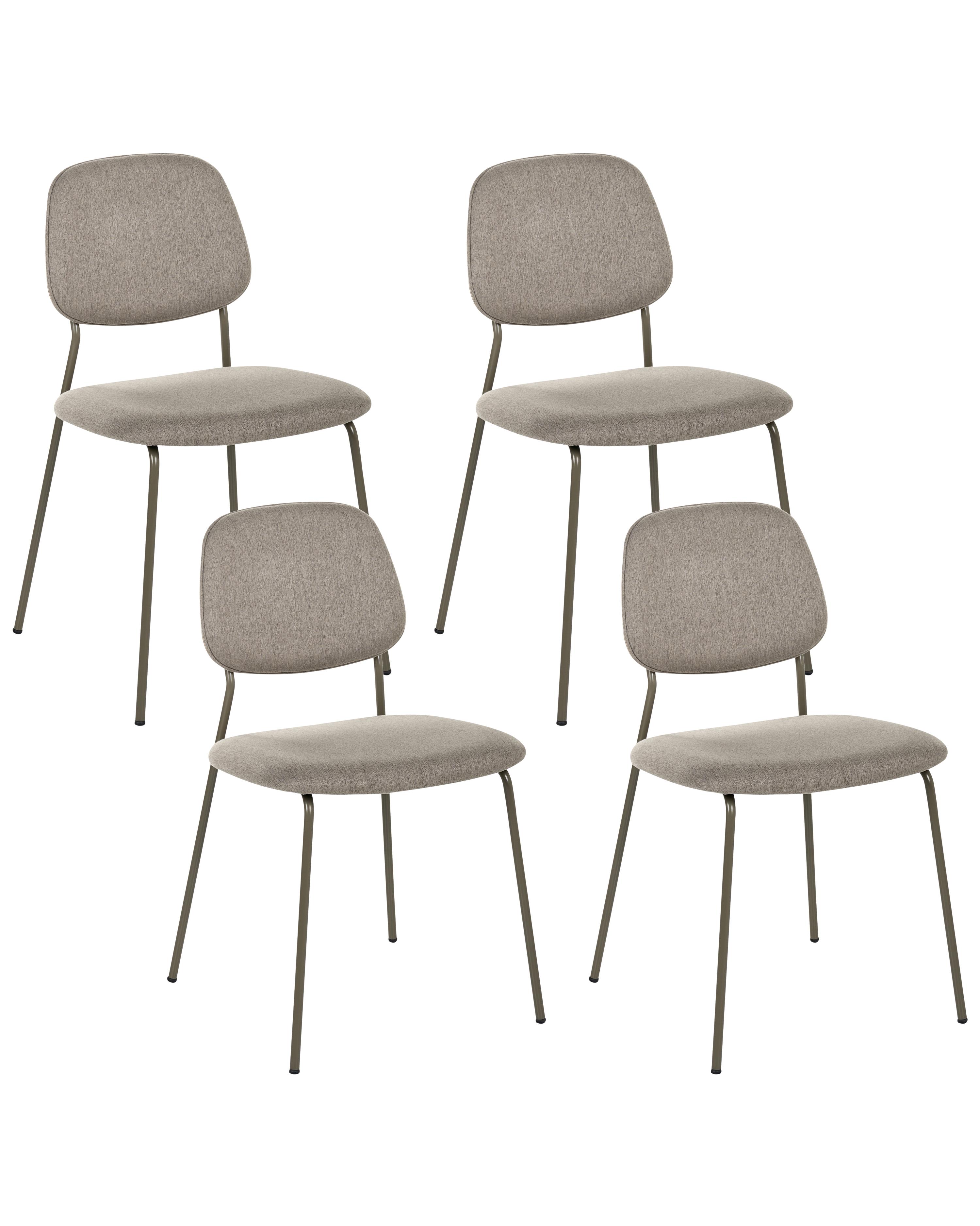 Set van 4 eetkamerstoelen RILEY Stof Taupe