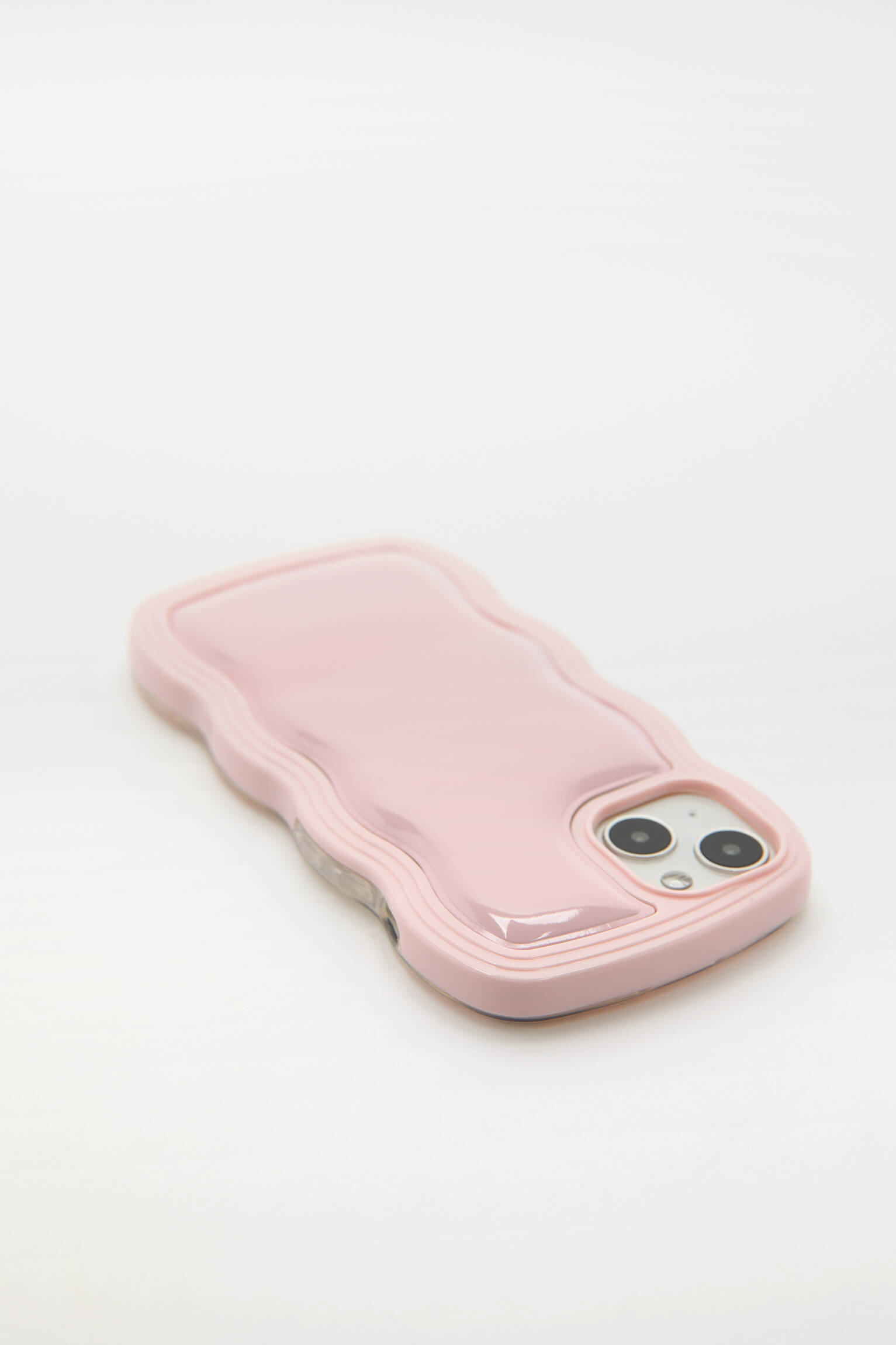 CAPA ACOLCHOADA PARA IPHONE COM ESTAMPA DE ONDAS - ROSA