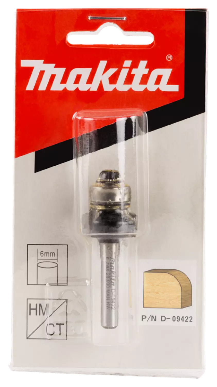 Makita D-09422 Afrondfrees met kogellager - 18,7mm - 6mm