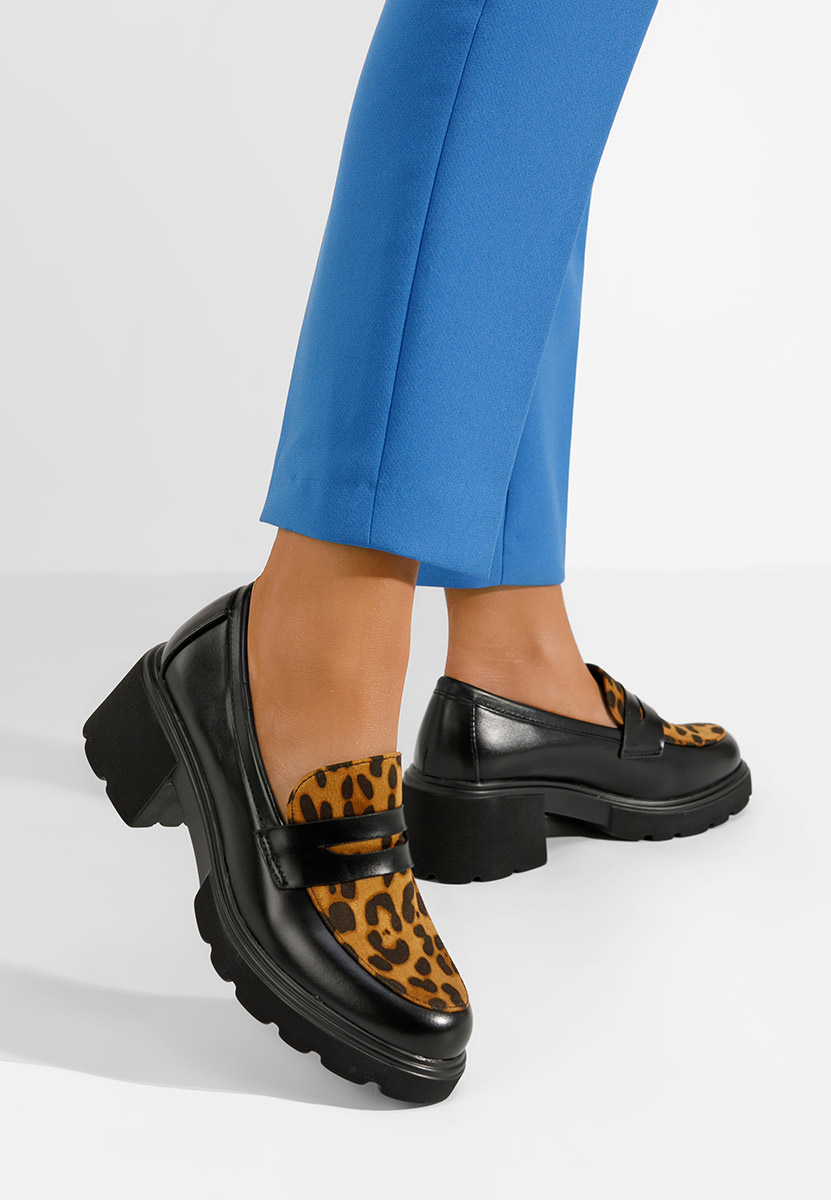 Mocassins à semelle épaisse leopard Naera V2
